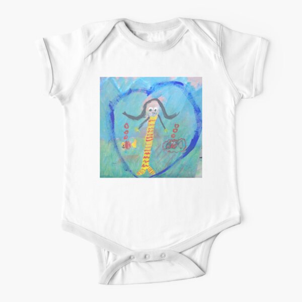 Mermaid Love - The Ocean & Fish Kid Short Sleeve Baby One-Piece