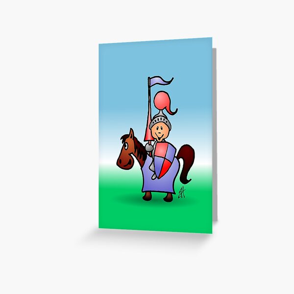 Medieval knight in shining armour Greeting Card