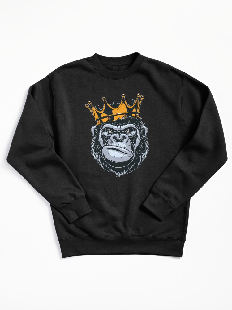 Thumbnail 2 of 7, Pullover Sweatshirt, King Gorilla King Kong Ape Monkey Swag Illustration designed and sold by bramjweb.