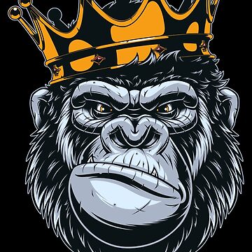 Artwork thumbnail, King Gorilla King Kong Ape Monkey Swag Illustration by bramjweb