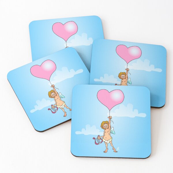 Item preview, Cupid with harp on Valentine's Day designed and sold by cardvibes.