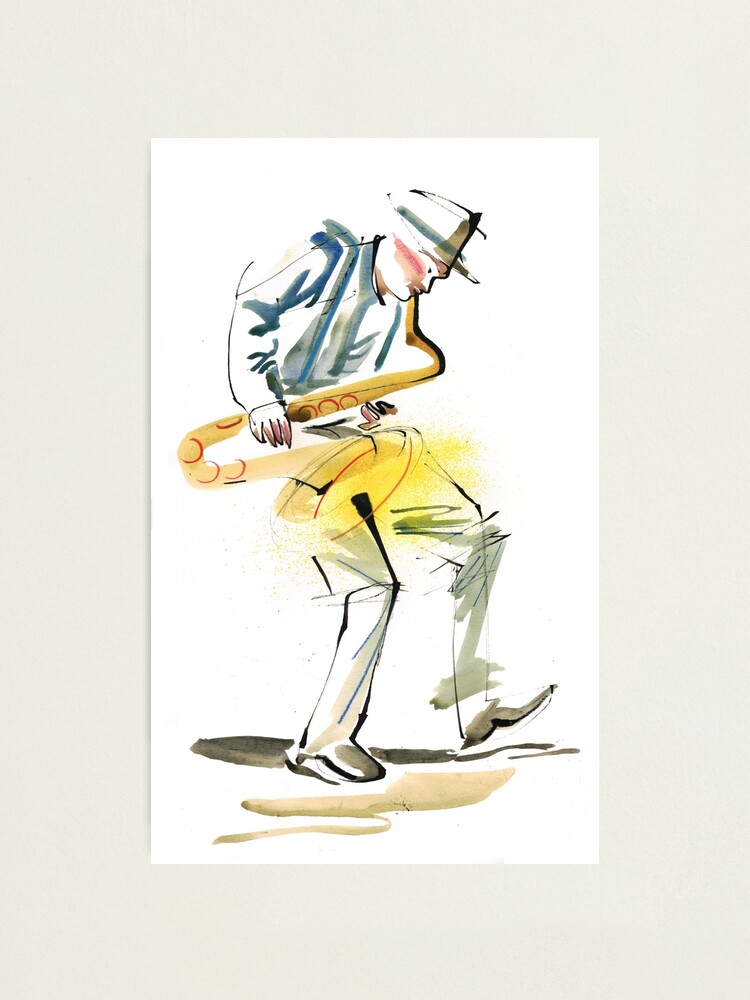 Alternate view of Saxophone Musician art Photographic Print