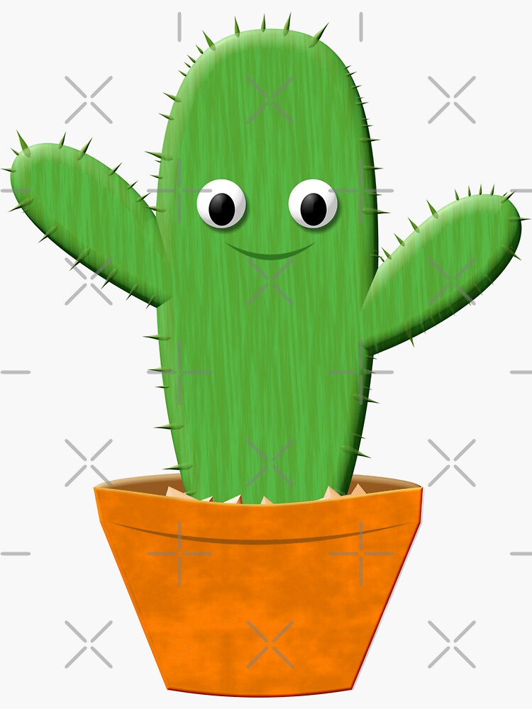  Cute Cactus  In A Pot  Drawing  Sticker by Almdrs Redbubble