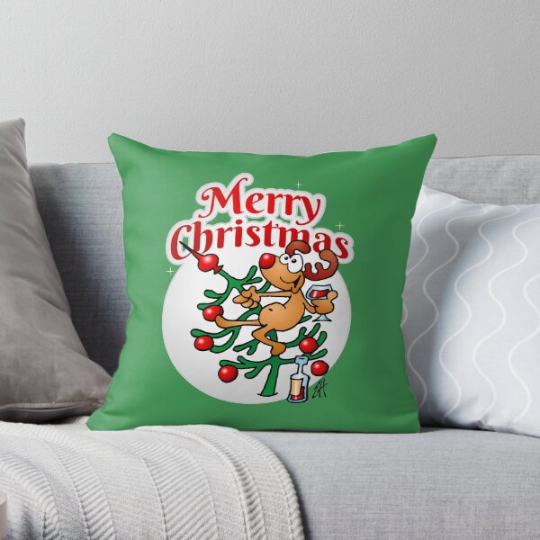 Reindeer in a Christmas tree Throw Pillow