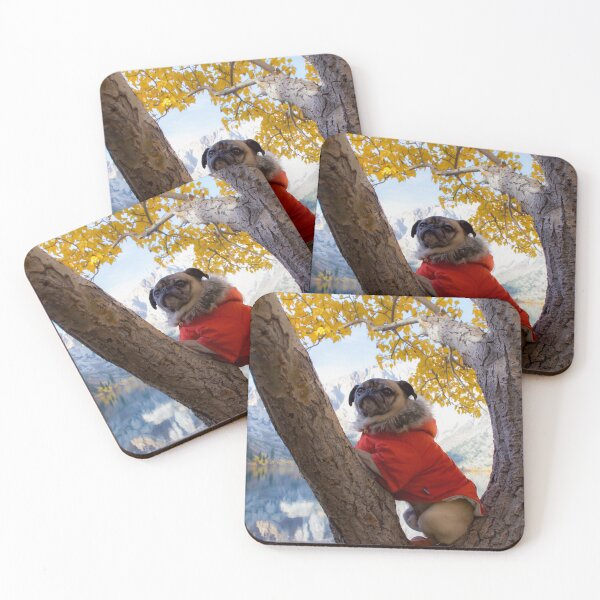 Item preview, Mountain Pug Enjoys View From the Trees designed and sold by pugventurephoto.