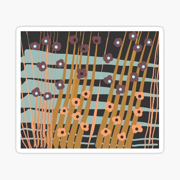 FALL STRIPY FLOWERS Sticker