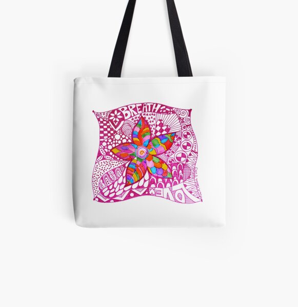 Breathe Love All Over Print Tote Bag