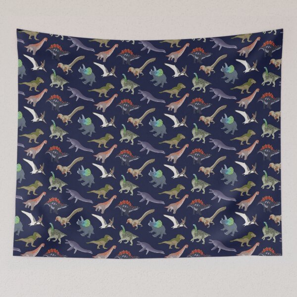 Item preview, Mesozoic Reptiles Pattern - Night designed and sold by SnowWolpard.