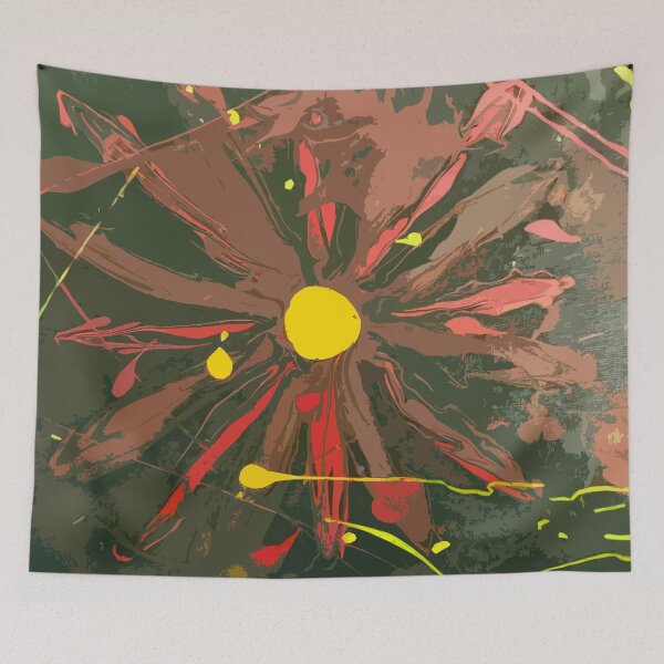 Item preview, painted flower print orange designed and sold by MadmyrtleDesign.