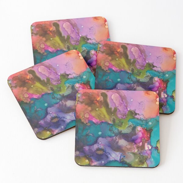 Item preview, Vibrant abstract bubbles Alcohol ink designed and sold by Gill Barrett Art.