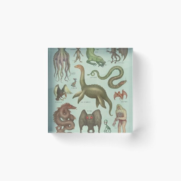 Cryptids - Cryptozoology species Acrylic Block