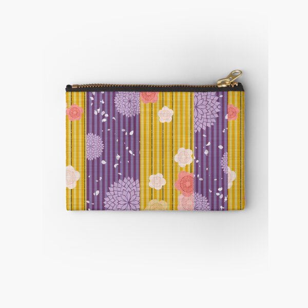 Item preview, Wagara Traditional Japanese pattern design Kimono Sakura Flower Purple Yellow designed and sold by Elegazelle.
