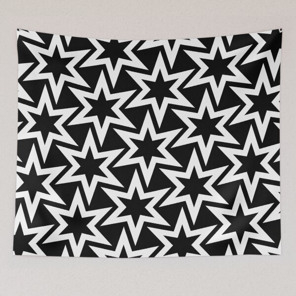 Item preview, Black and White Big Geometric Star pattern designed and sold by TMBTM.