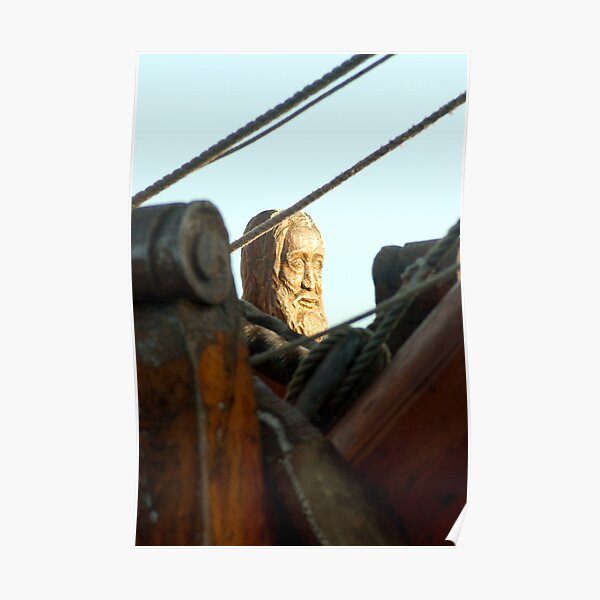 Sculptured head and rigging Poster