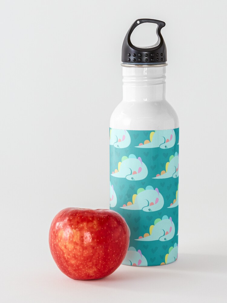 Alternate view of Cute rainbow stegosaurus Water Bottle