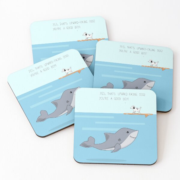 Item preview, Shark practicing yoga pose  designed and sold by SooperYela.