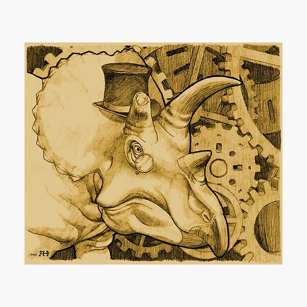 Lord Triceratops - Orange Tone Photographic Print
