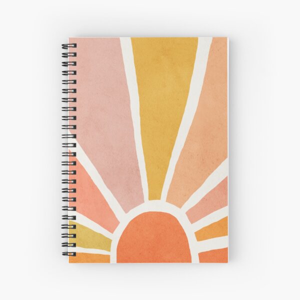 Sun, Abstract, Mid century modern kids wall art, Nursery room Spiral Notebook
