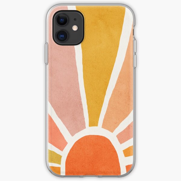 Sun, Abstract, Mid century modern kids wall art, Nursery room iPhone Soft Case