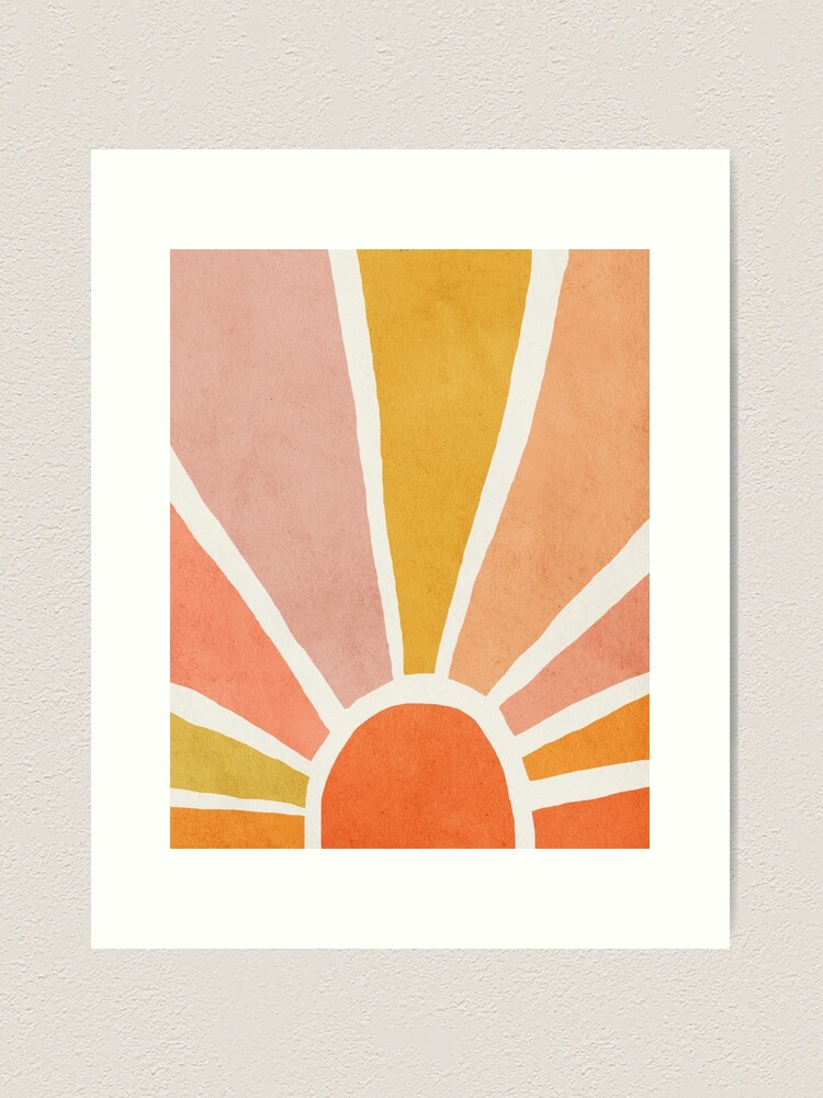 Alternate view of Sun, Abstract, Mid century modern kids wall art, Nursery room Art Print