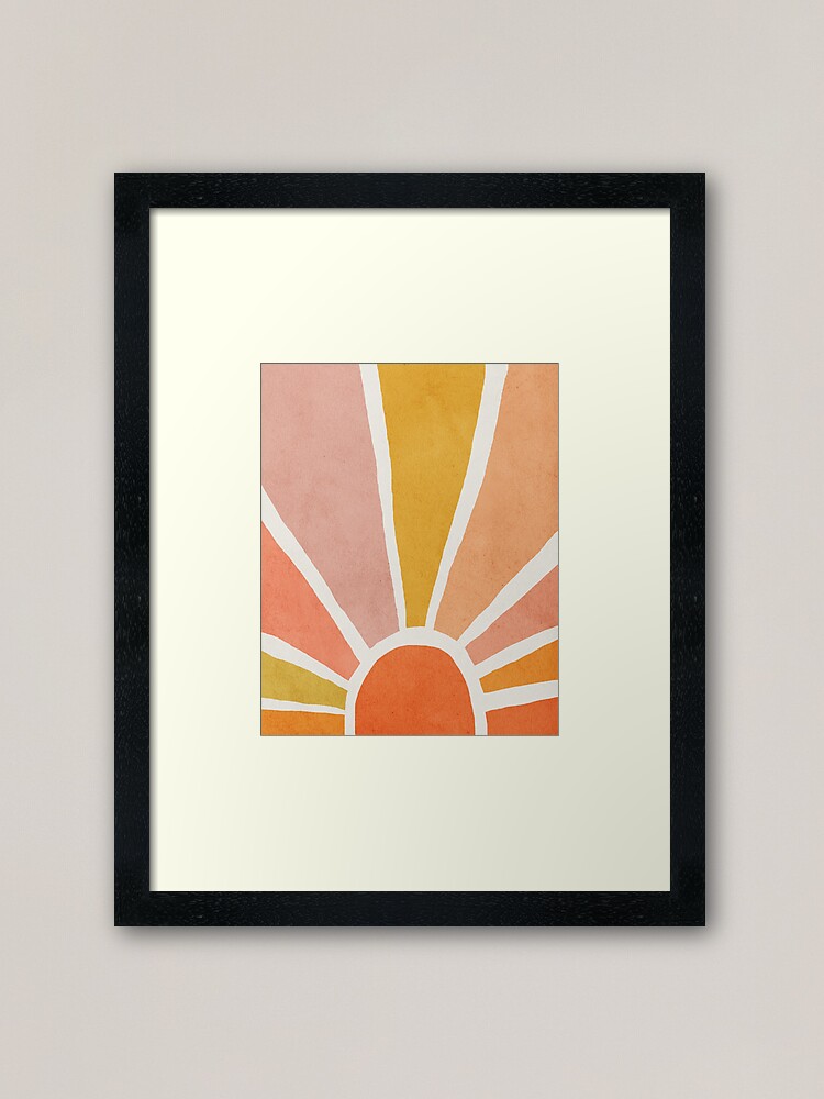 Aperçu 1 sur 7. Impression encadrée avec l'œuvre Soleil, Abstrait, Décorations murales d'enfants modernes du milieu du siècle, Chambre d'enfant créée et vendue par juliaemelian.