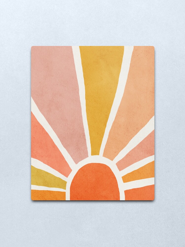 Alternate view of Sun, Abstract, Mid century modern kids wall art, Nursery room Metal Print