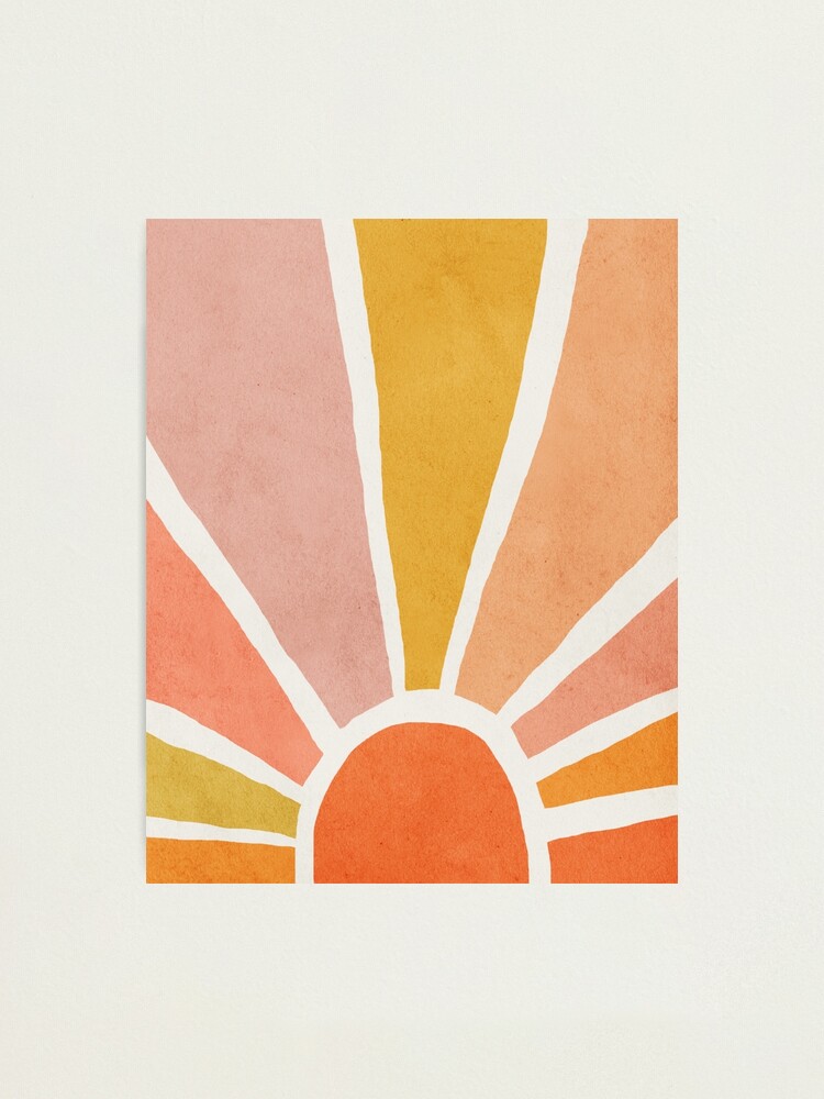 Alternate view of Sun, Abstract, Mid century modern kids wall art, Nursery room Photographic Print