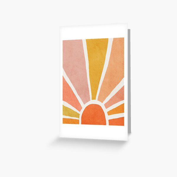 Sun, Abstract, Mid century modern kids wall art, Nursery room Greeting Card
