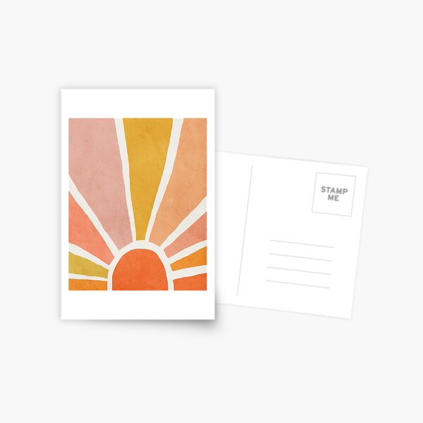 Sun, Abstract, Mid century modern kids wall art, Nursery room Postcard