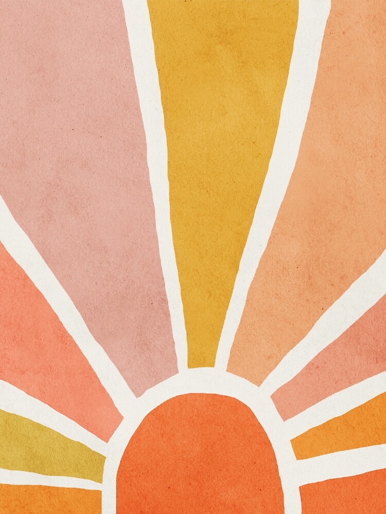 Aperçu 5 sur 5. T-shirt graphique avec l'œuvre Soleil, Abstrait, Décorations murales d'enfants modernes du milieu du siècle, Chambre d'enfant créée et vendue par juliaemelian.