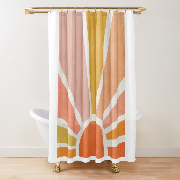 Sun, Abstract, Mid century modern kids wall art, Nursery room Shower Curtain