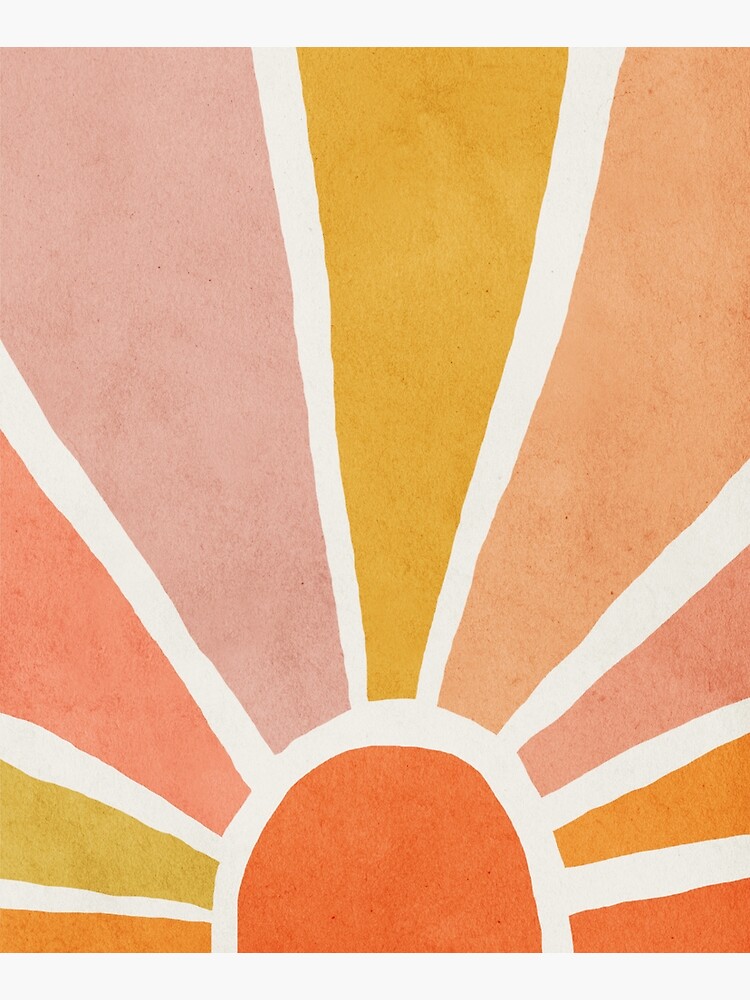 Sun, Abstract, Mid century modern kids wall art, Nursery room by juliaemelian