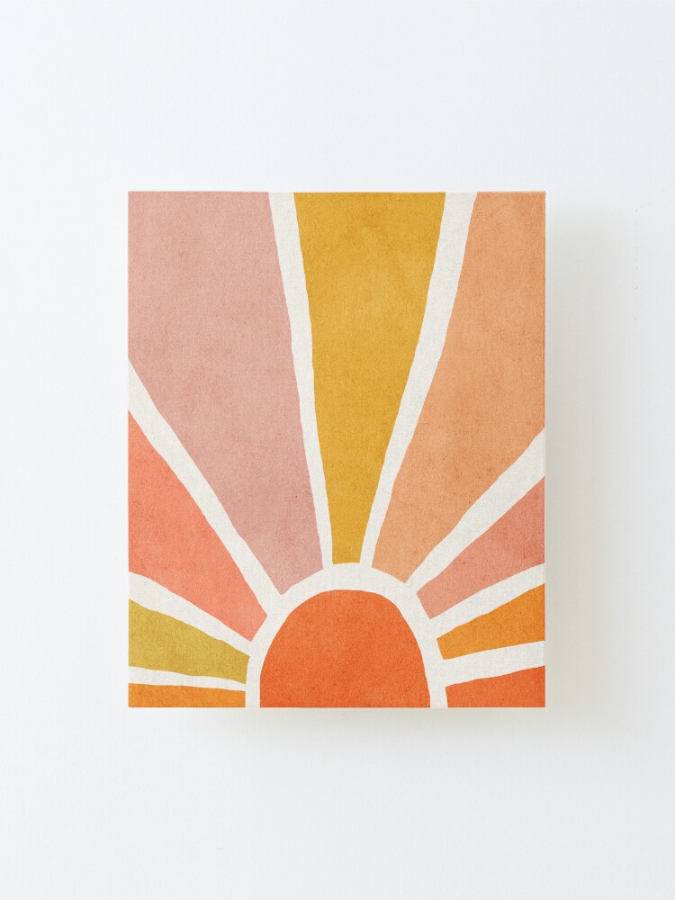 Alternate view of Sun, Abstract, Mid century modern kids wall art, Nursery room Mounted Print