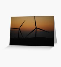 Winterton turbines in the sunset Greeting Card