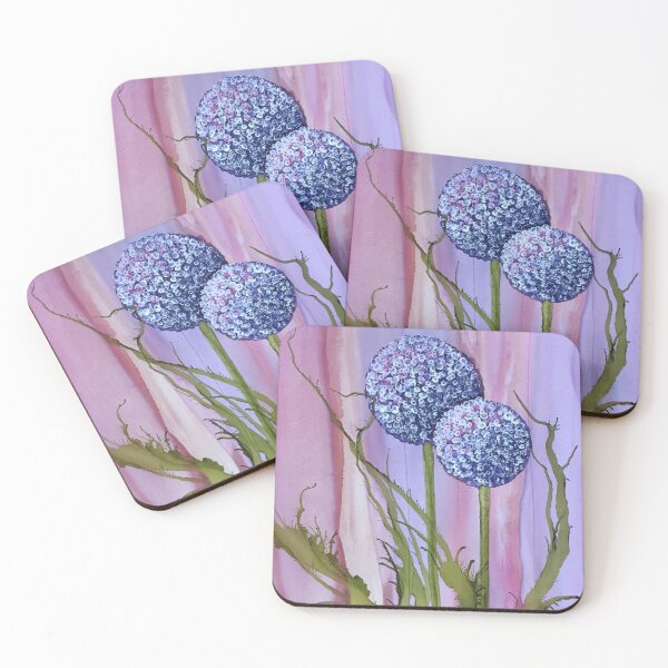 Item preview, Blue Allium flowers Alcohol Ink designed and sold by Gill Barrett Art.