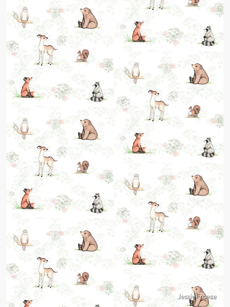 Thumbnail 3 of 3, Journal, Woodland Animal Print designed and sold by JessieFroese.