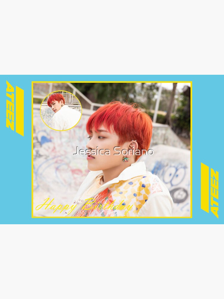 "Ateez Hongjoong Wave Birthday Card" Sticker by JessicaS24 | Redbubble