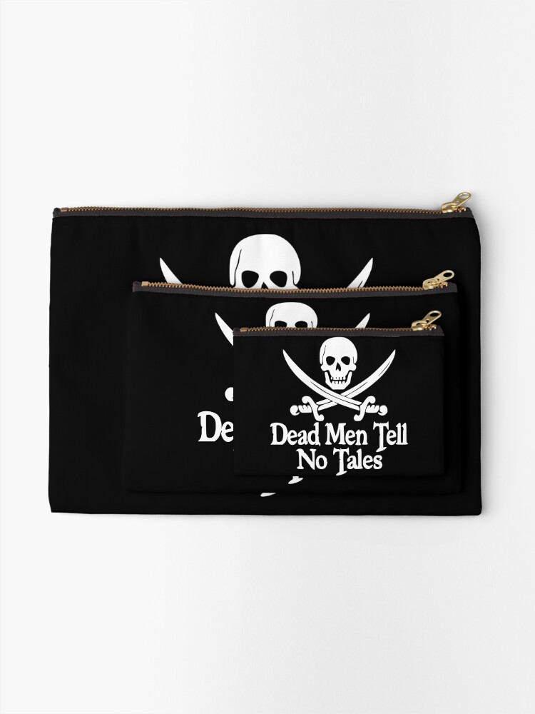 Alternate view of Pirates Skull Crossed Swords Dead Men Tell No Tales - White Zipper Pouch