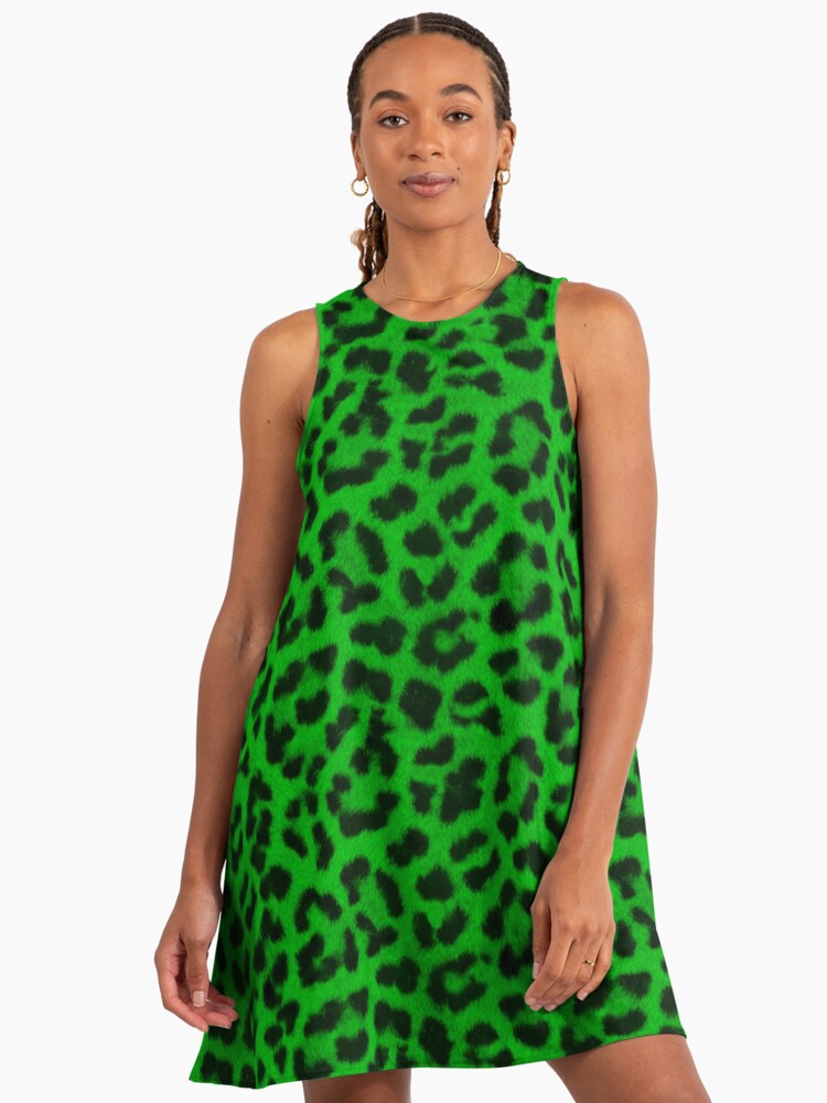 Lime Leopard Print" A-Line Dress for Sale by BigAl3D | Redbubble