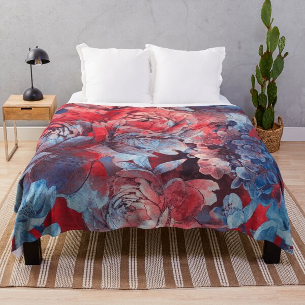 Item preview, flowers red and blue pattern #flowers #pattern designed and sold by JBJart.
