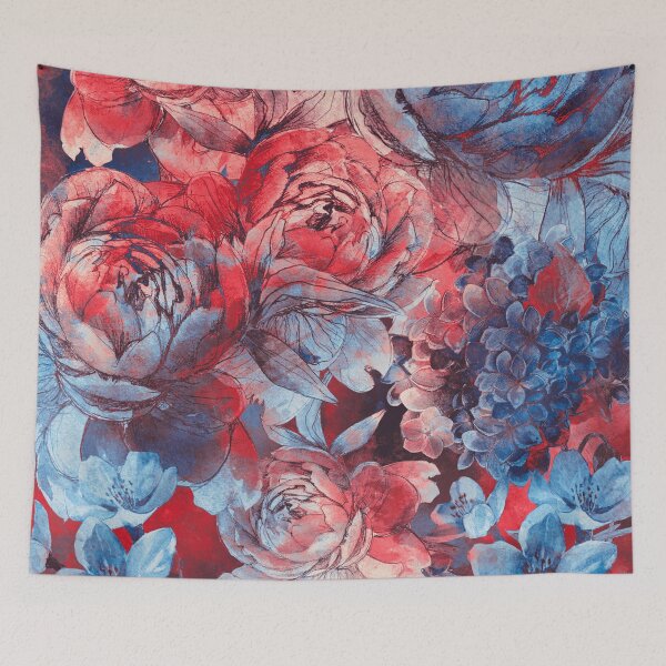 Item preview, flowers red and blue pattern #flowers #pattern designed and sold by JBJart.