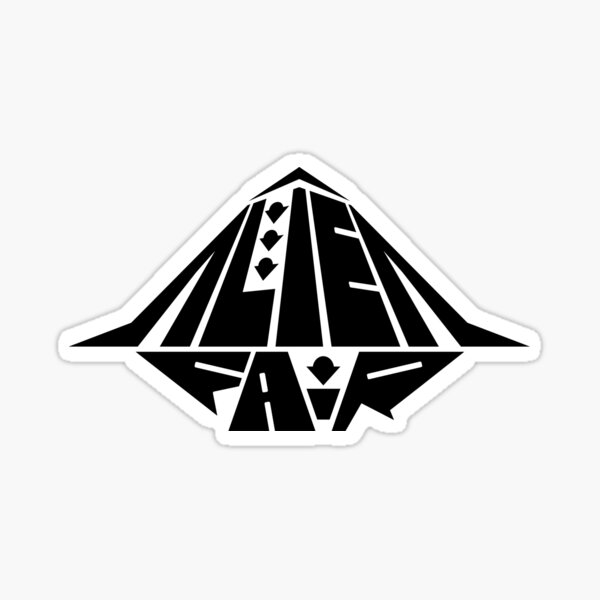 Black Patterned Alien Fair Logo Sticker
