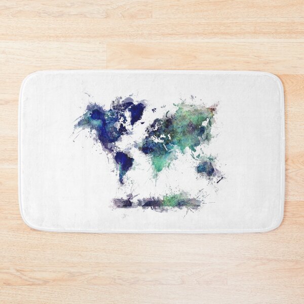 Item preview, World map blue splash designed and sold by JBJart.
