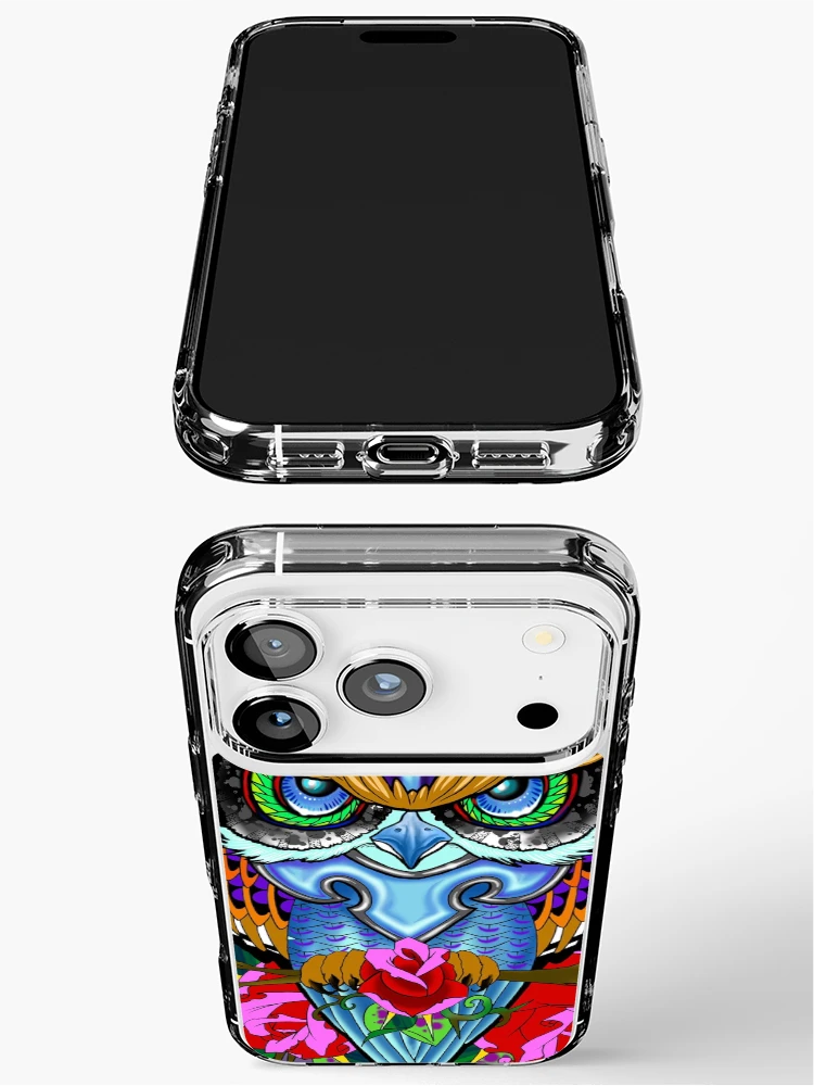 Thumbnail 3 of 5, iPhone Case, Blue Owl and Roses designed and sold by ColorTime.