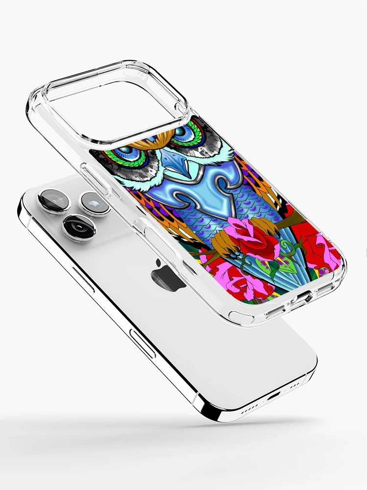 Thumbnail 2 of 5, iPhone Case, Blue Owl and Roses designed and sold by ColorTime.