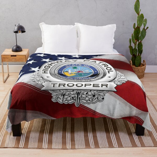 Item preview, Florida Highway Patrol - FHP Trooper Badge over American Flag designed and sold by Serge Averbukh Art Studio.