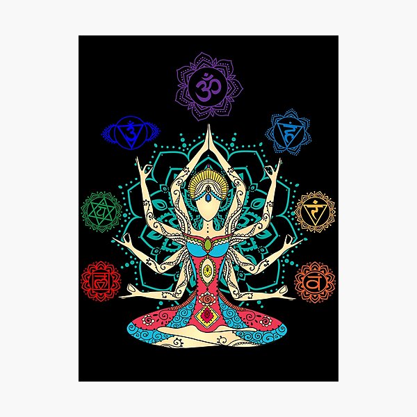 Item preview, Meditating with the Seven Chakras On Lotus Flower designed and sold by KingersDesigns.