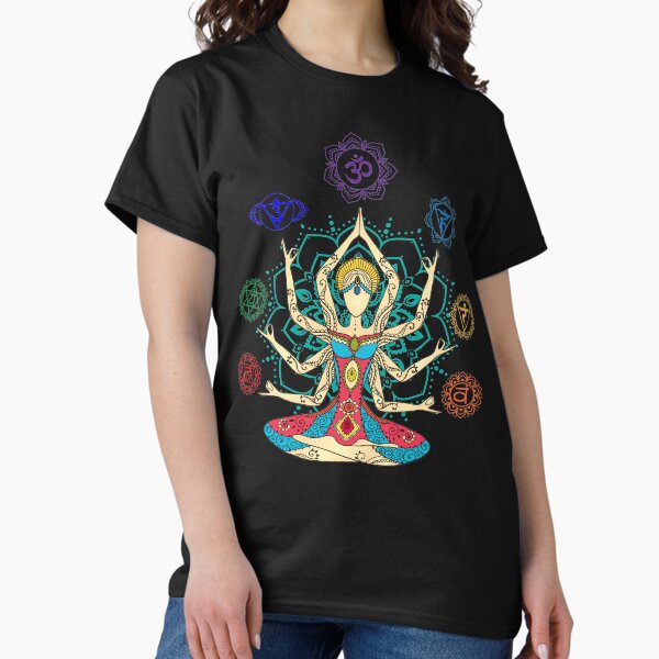 Aperçu de l'œuvre Méditer avec les sept chakras sur la fleur de lotus créée et vendue par KingersDesigns.