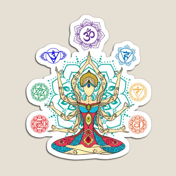 Item preview, Meditating with the Seven Chakras On Lotus Flower designed and sold by KingersDesigns.