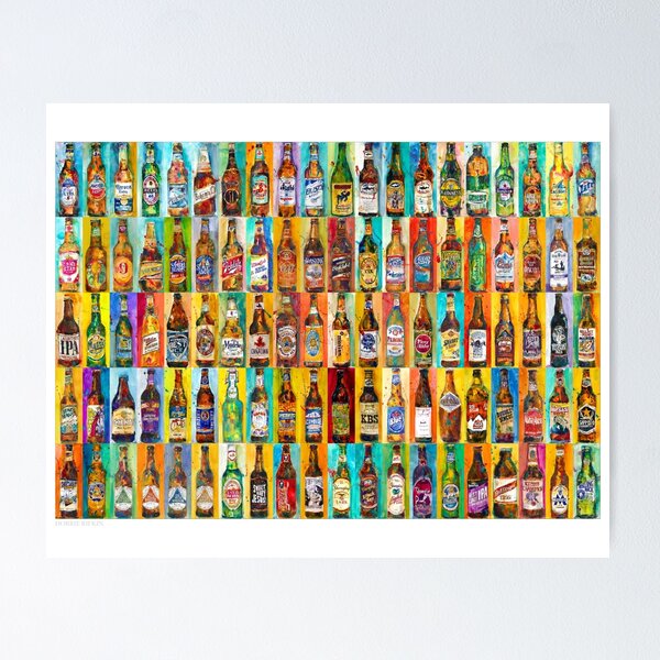Item preview, 100 Bottles of Beer Poster - Perfert for College Dorms, Bar Decor, Man Cave designed and sold by Dorrie  Rifkin.